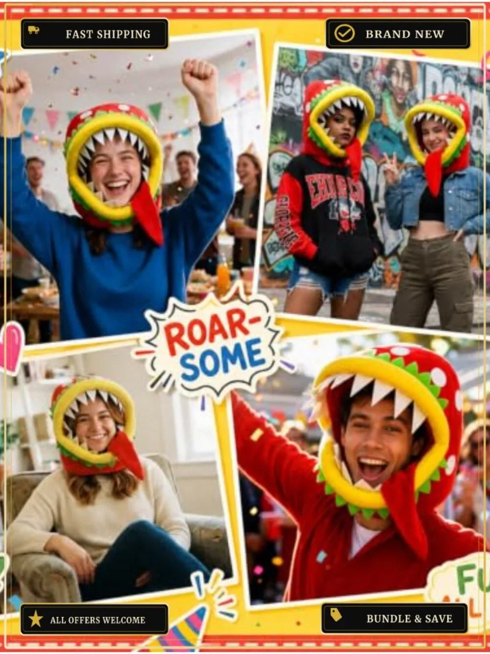 Carnivorous Plant Hat Costume Funny Flower Headwear Party Hat